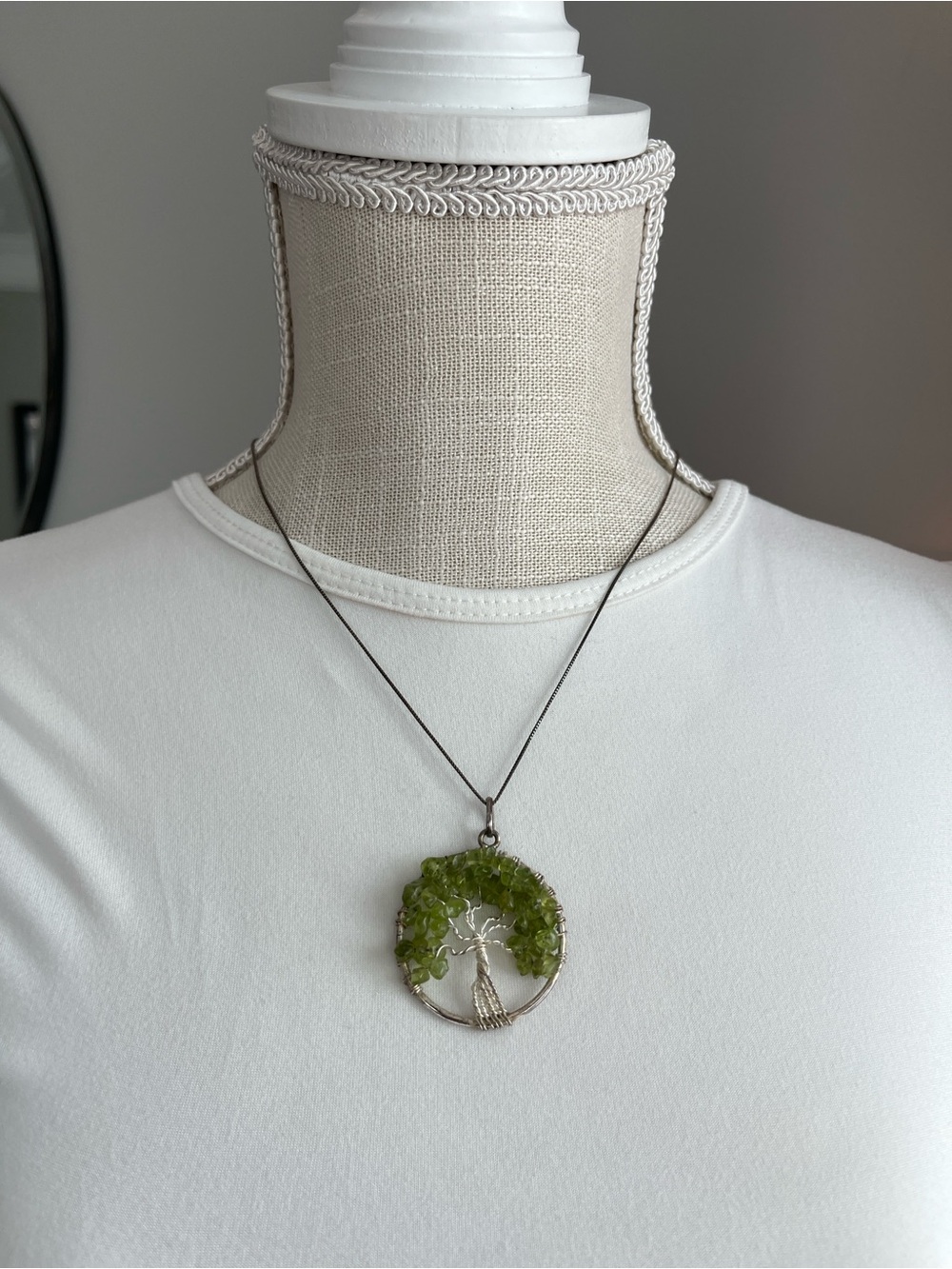 Tree of Life Peridot Gemstone Pendant Necklace